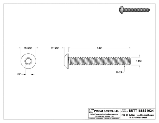 Button Head Socket Bolt - Durable & Reliable | Patriot Screws