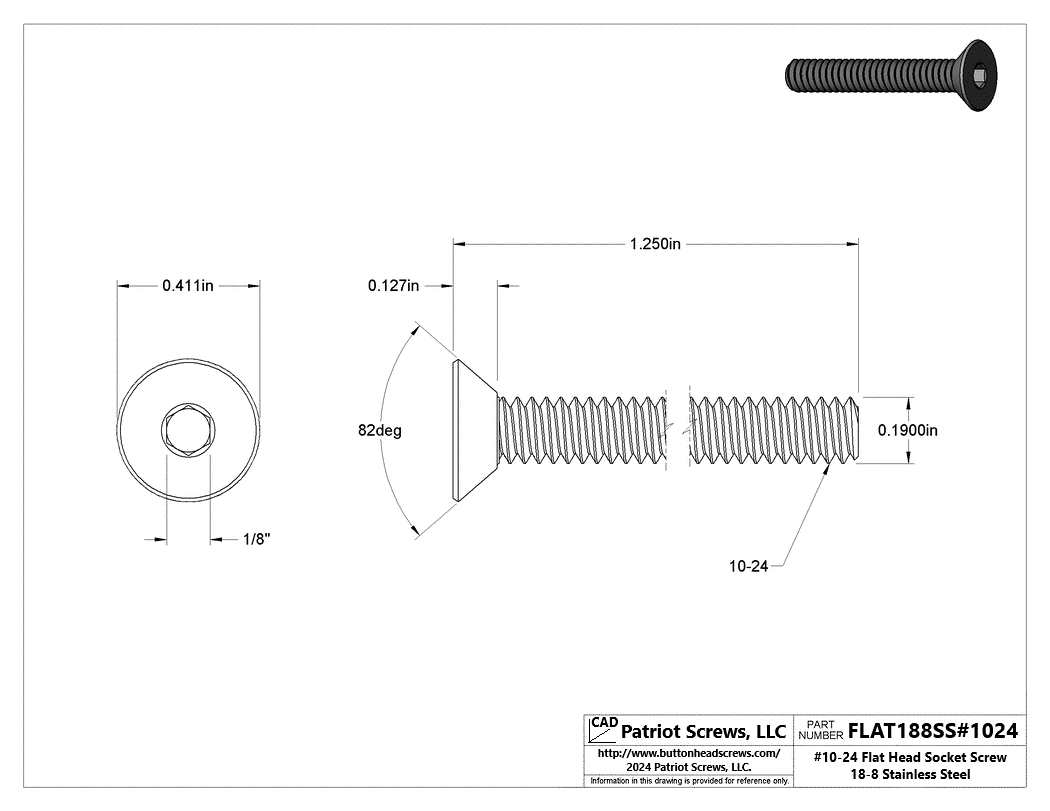 Flat Head Cap Screws - Durable & Reliable | Patriot Screws