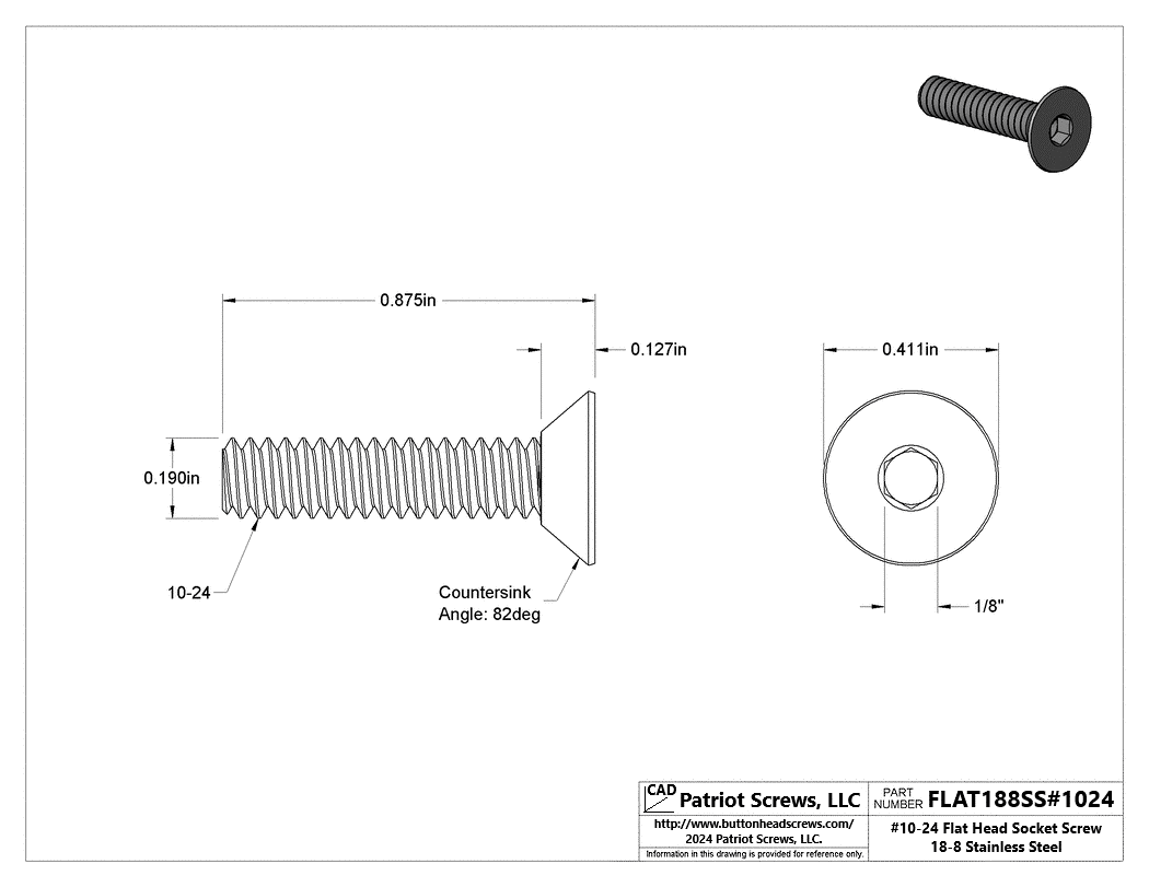 Flat Head Cap Screws - Durable & Reliable | Patriot Screws