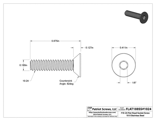 Flat Head Cap Screws - Durable & Reliable | Patriot Screws