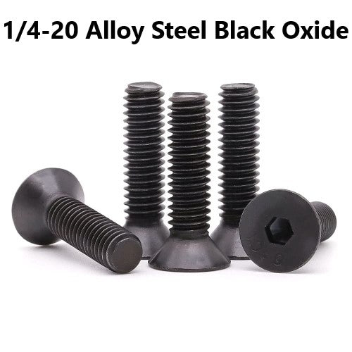 1/4”-20 Alloy Steel Black Oxide Flat Head Socket Cap Screw