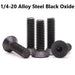 1/4”-20 Alloy Steel Black Oxide Flat Head Socket Cap Screw