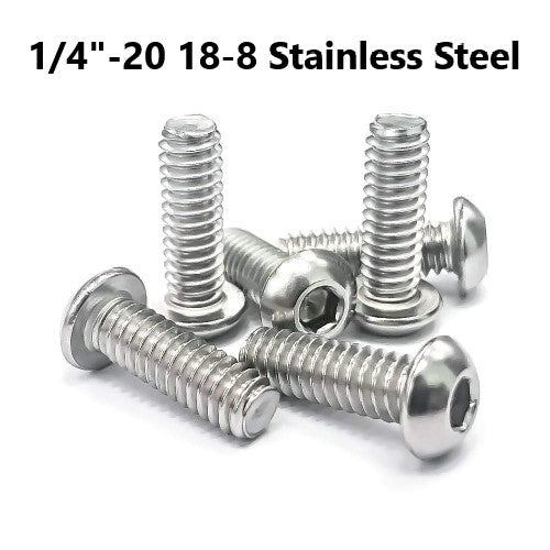 1/4”-20 18-8 Stainless Steel Button Head Socket Cap Screw