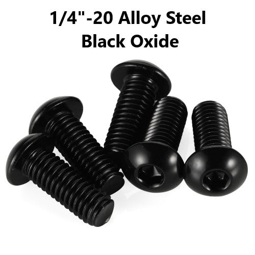 1/4”-20 Alloy Steel Black Oxide Button Head Socket Cap Screw