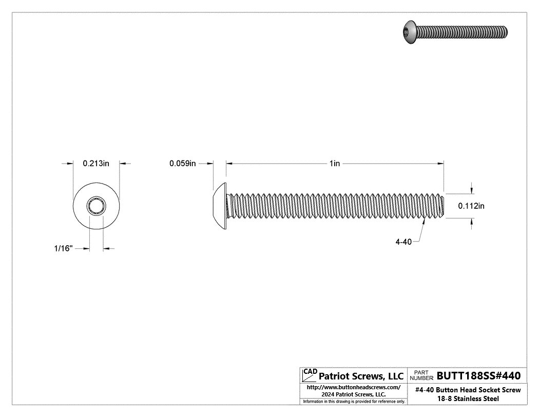 Button Head Socket Cap Screws | Durable & Reliable | Patriot Screws