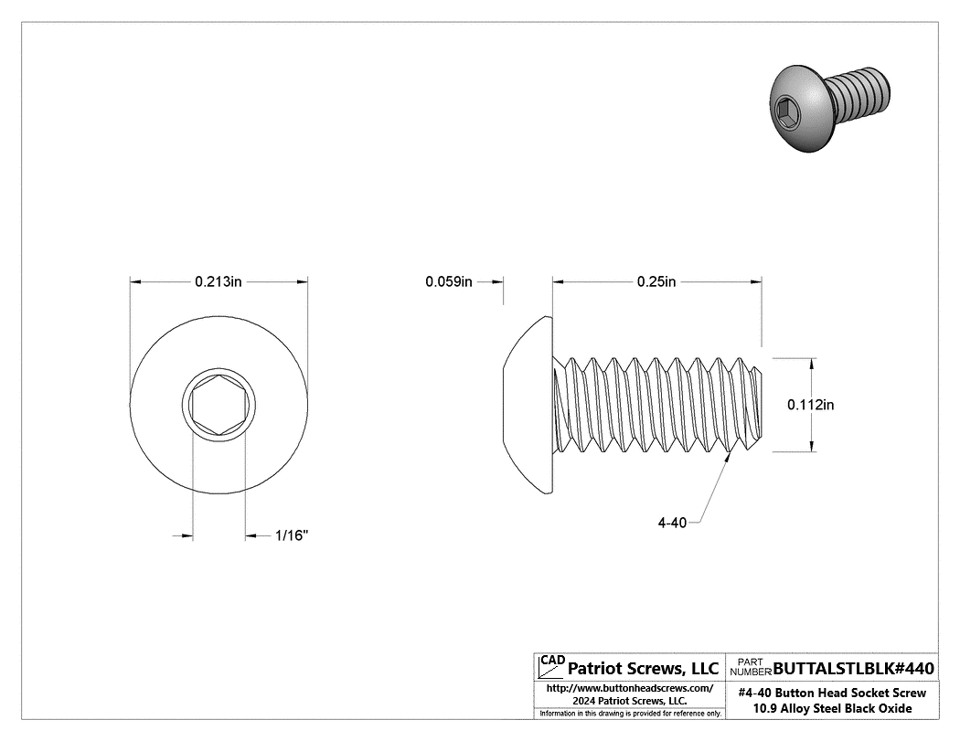 Button Head Socket Cap Screw | Patriot Screws