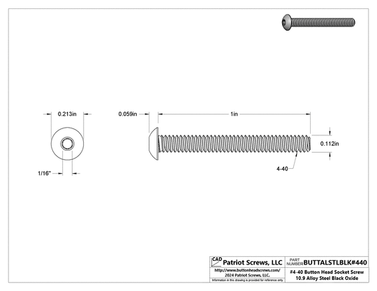 Button Head Socket Cap Screw | Patriot Screws