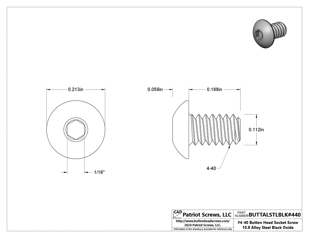 Button Head Socket Cap Screw | Patriot Screws