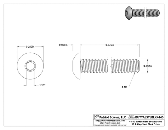 Button Head Socket Cap Screw | Patriot Screws