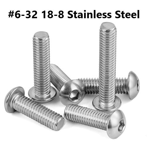 #6-32 18-8 Stainless Steel Socket Button Head Cap Screw