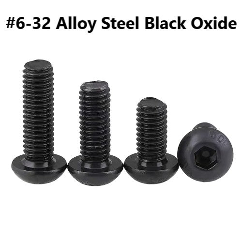 #6-32 Alloy Steel Black Oxide Button Head Cap Screw