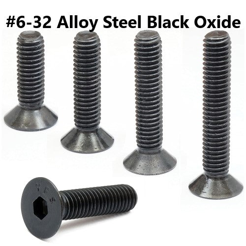 #6-32 Alloy Steel Black Oxide Flat Head Socket Cap Screw