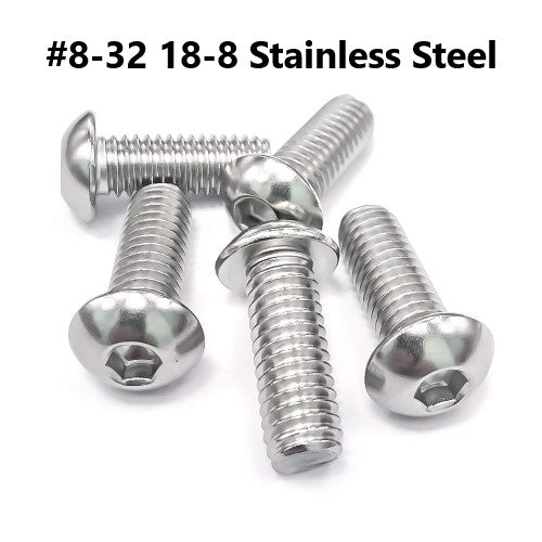 #8-32 18-8 Stainless Steel Button Head Socket Cap Screw 