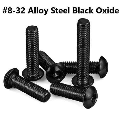 #8-32 Alloy Steel Black Oxide Button Head Socket Cap Screw 