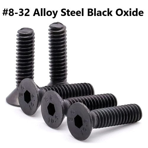 #8-32 Alloy Steel Black Oxide Flat Head Socket Cap Screw