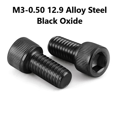 M3-0.50 12.9 Alloy Steel Black Oxide Socket Head Cap Screw