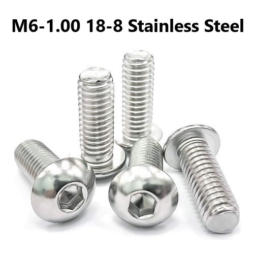 M6-1.00 18-8 Stainless Steel Button Head Socket Cap Screw